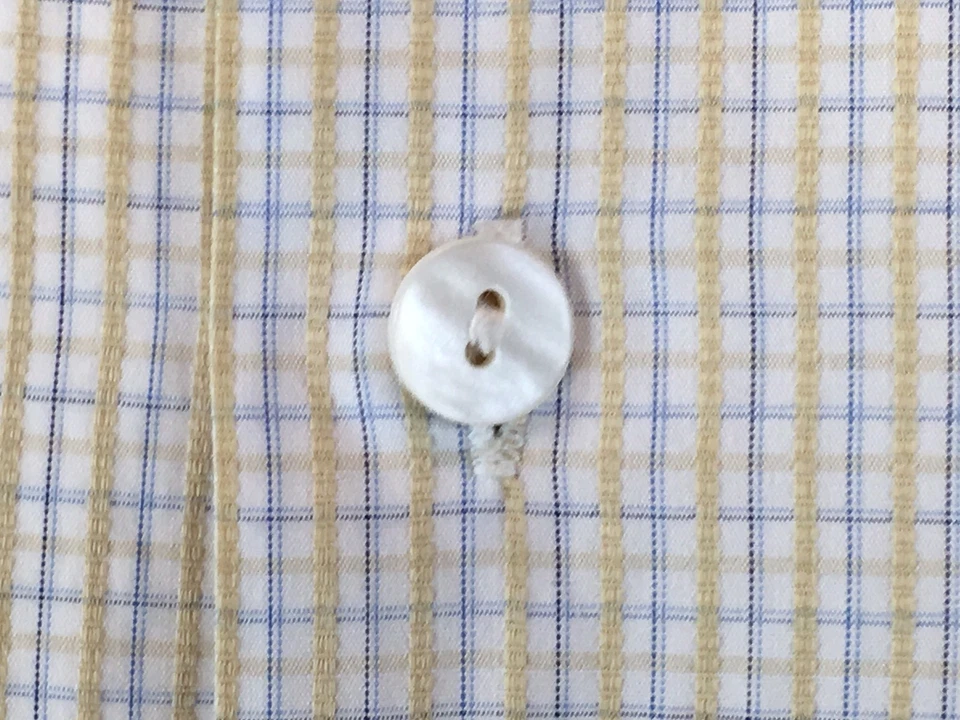 Camisa L/S Para Hombre Jhane Barnes 16 Grande 32/33 Euro Tela Algodón Verde Guisante Azul Foto 3 de 4