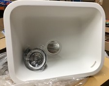 Large Kitchen Sink Cool White Resin With Waste Plug