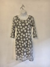 PHASE EIGHT, Lace Grey Daisy-3/4 Sleeve-Lined-Dress. Size 10