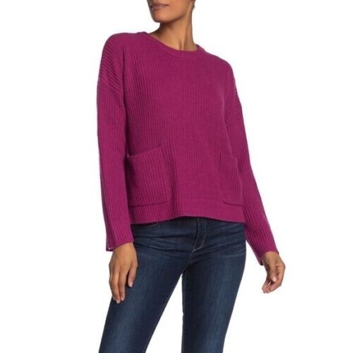 Melloday Wool Blend Two Pocket Pullover Sweater Berry Pink Women’s Medium - Picture 1 of 6