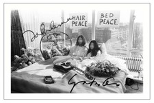 JOHN LENNON AND YOKO ONO SIGNED PHOTO PRINT AUTOGRAPH THE BEATLES IMAGINE