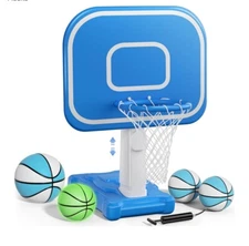 Pool Basketball Hoop, 33"x26"x50" Oversized Pool Toys with Adjustable Height