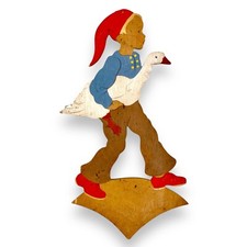 Mertens-Kunst 2. Weltkrieg Kriegs-Ware Figur 23cm Deko Alt Märchen-Holzbild RAR