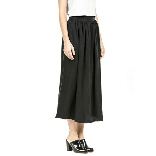 JESSE KAMM silky black midi Ranch Skirt 