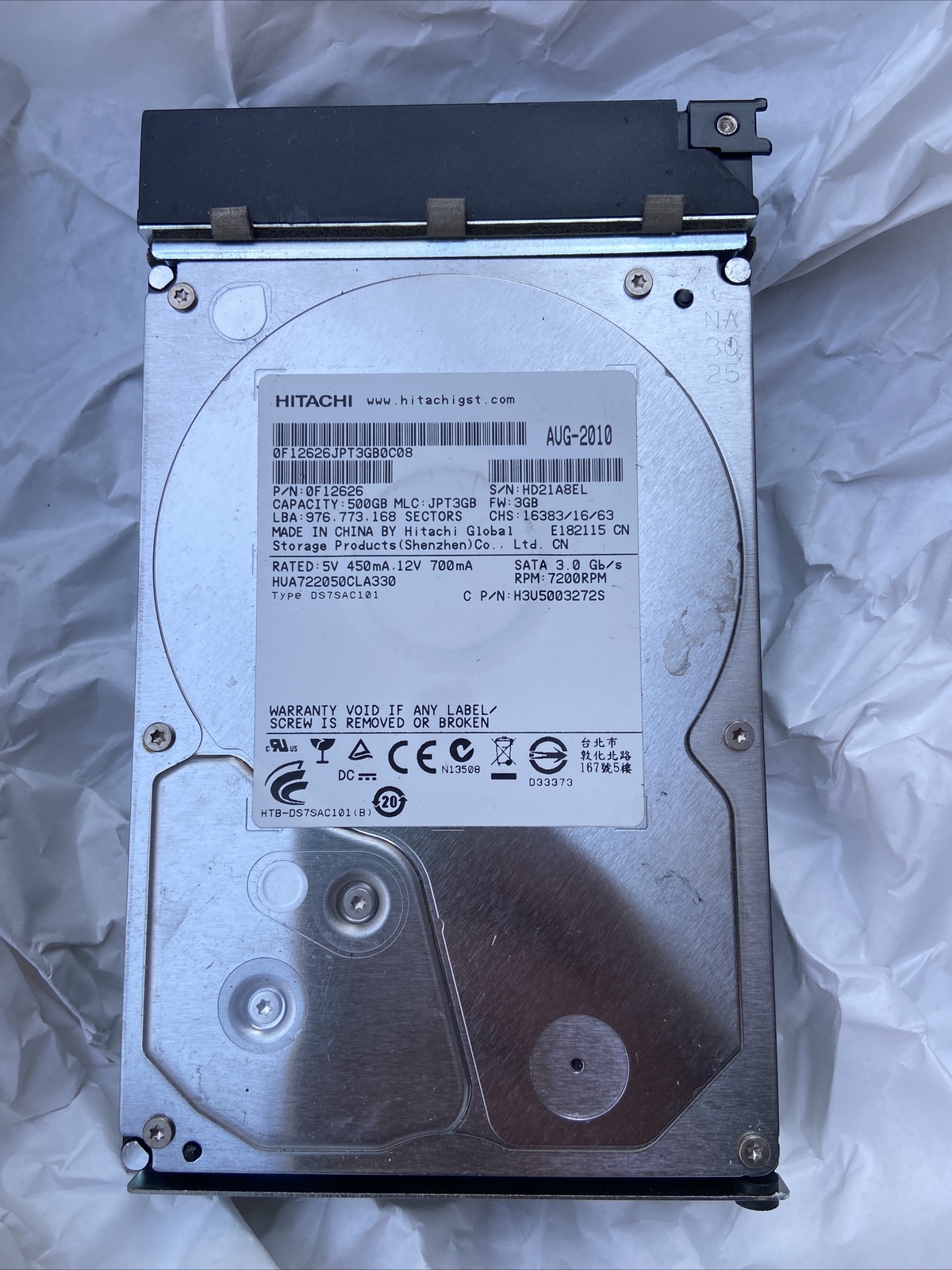 Hitachi HUA722050CLA330 500 GB SATA II 3.5in Hard Drive | eBay
