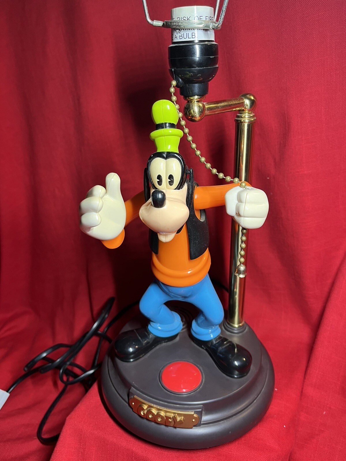 DISNEY GOOFY Lamp Working! ANIMATED TALKING LAMP EXCELLENT CONDITION