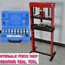 12T Workshop Press Machine Hydraulic Bench Press &10 Wheel Bearing Bush Seal Set