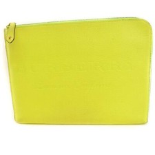 BURBERRY: Neon Yellow, Leather Logo Tablet/Portfolio/Laptop Case/Sleeve wg 