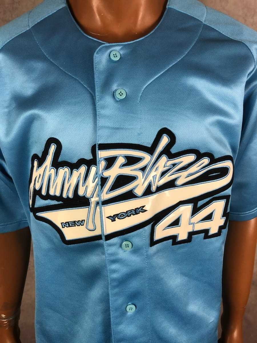 JOHNNY BLAZE 44 Rap Tee NY Vintage Blue Shirt Hip Hop Y2K Jersey