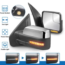 Chrome Power Heated Side View Mirror w/ Streamer Signal For 2004-2014 Ford F150