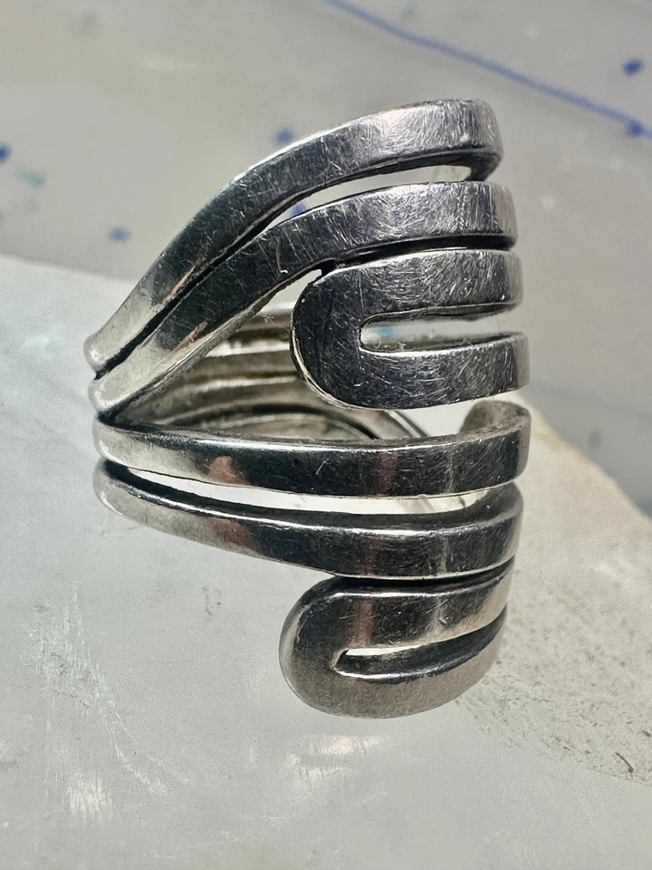 Anillo SIlpada Laberinto Nudillos Banda Talla 5.75 Plata de Ley Mujeres Niñas Foto 2 de 4