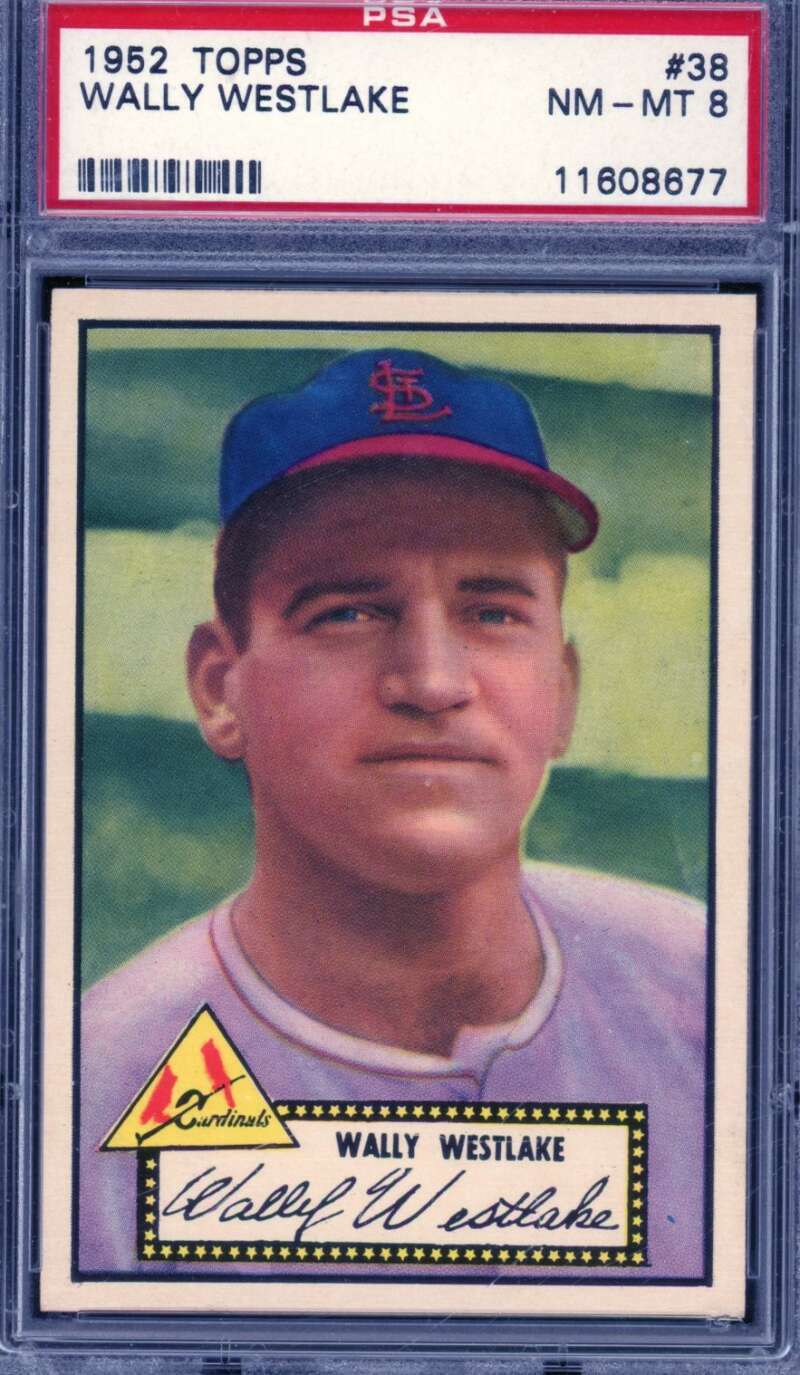 Wally Westlake Card 1952 Topps #38 PSA 8