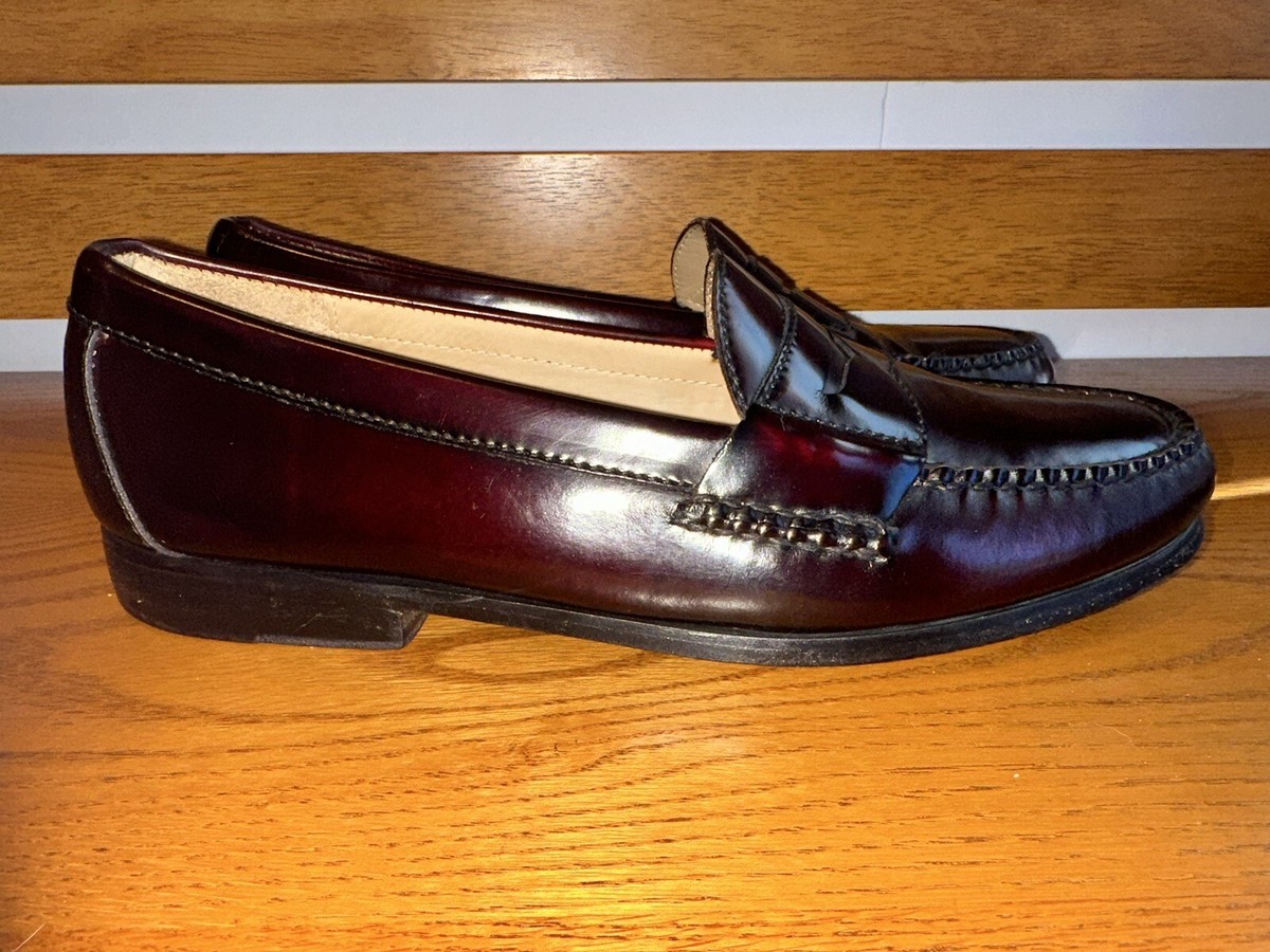 Cole Haan City Burgundy Leather Shoes Penny Loafers Slip On 