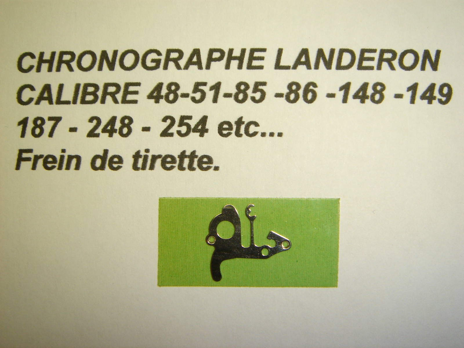 Frein de tirette neuf pour mouvements de chronographes Landeron 48, 51 et 148
