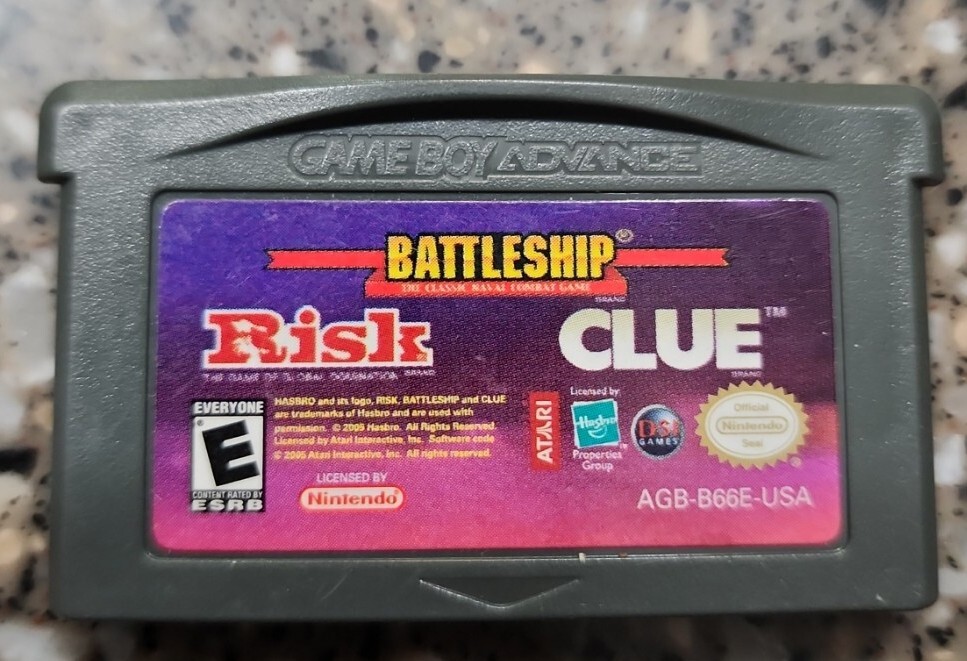 Risk Battleship Clue (Game Boy Advance, 2005) Cartridge - Tested and Working