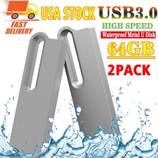 2PCS 64 GB USB 3.0 Flash Drive Pen Drive Memory Stick Thumb U Disk Metal Storage