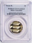 $1 SUSAN B ANTHONY DOLLAR MINT CANCELED ERROR COIN PCGS HOLDER