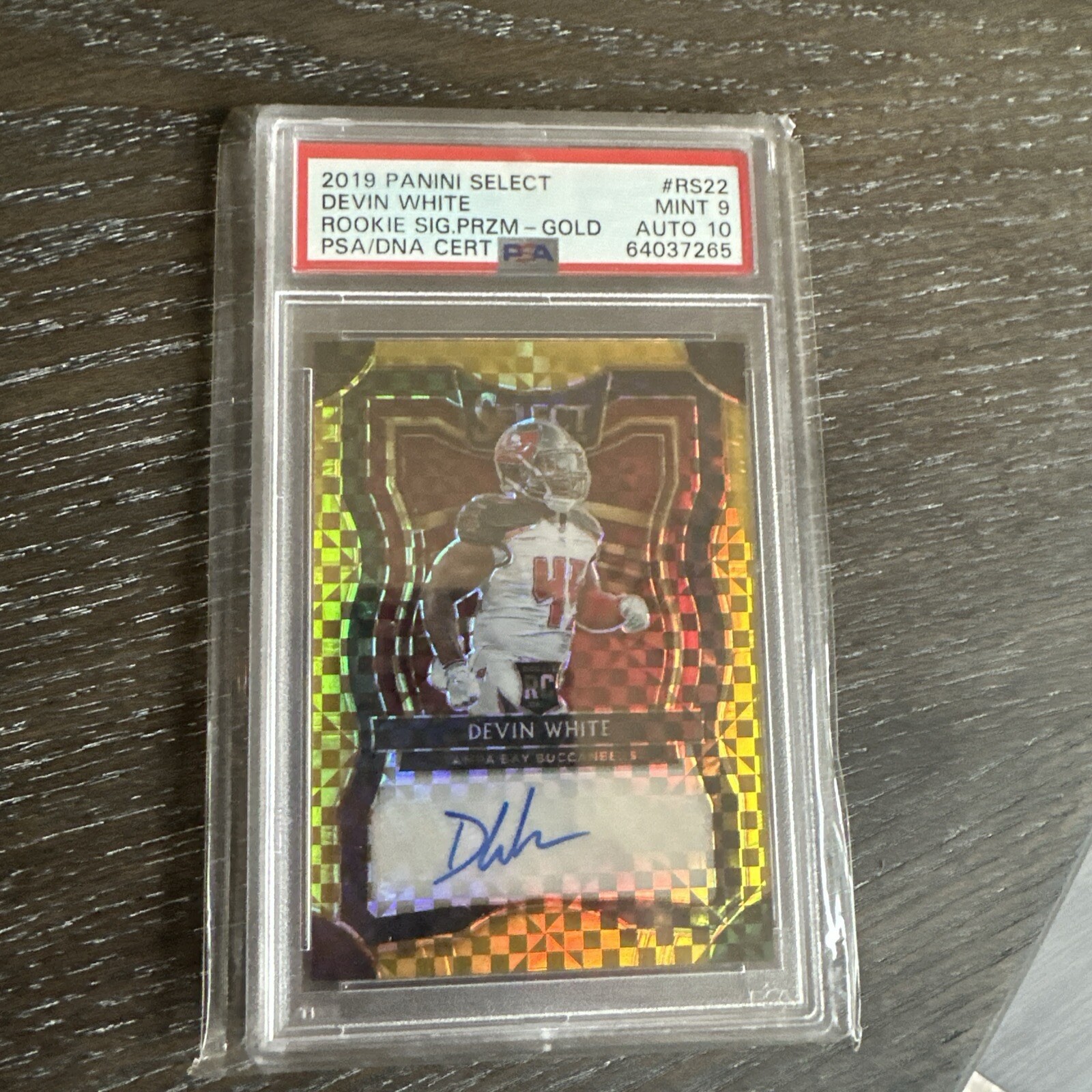Devin White Panini Select Rookie Signature Prizm #RS22 Gold