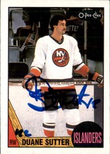 Duane Sutter Signed Auto 1987-88 O-Pee-Chee card New York Islanders