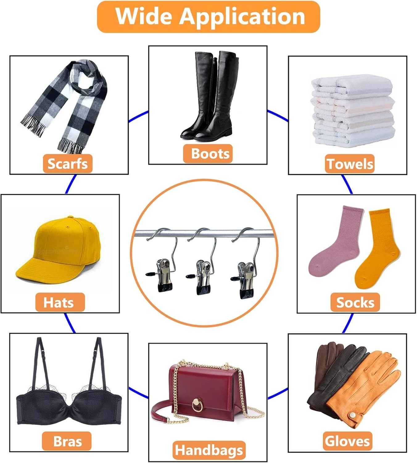 (12Pcs) Ganchos Para Colgar Ropa Con Clips Percha Para Botas Pinzas Para Rop...