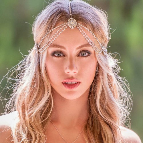 Crystal Head Chain Jewelry Bride 