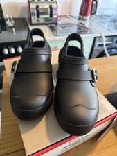 Hunter Size 4 Black Sling back Clogs