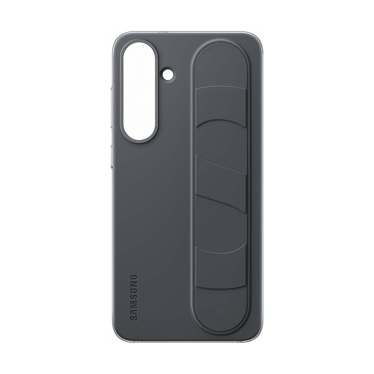 Coque silicone Galaxy S25 Plus avec sangle de maintien noire