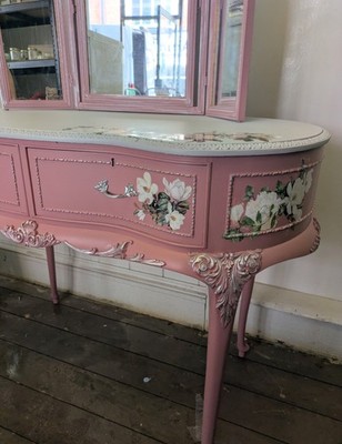 Vintage French Style Shabby Chic Dressing Table Upcycled Painted