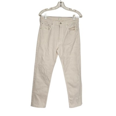 Mother The Tomcat Ankle Jeans Cream Puffs Straight High Rise Women 30