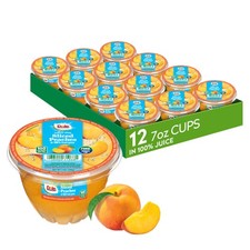 Dole Fruit Bowls Diced Peaches in 100 Juice Snacks, 7oz 7 Ounce Pack of 12 