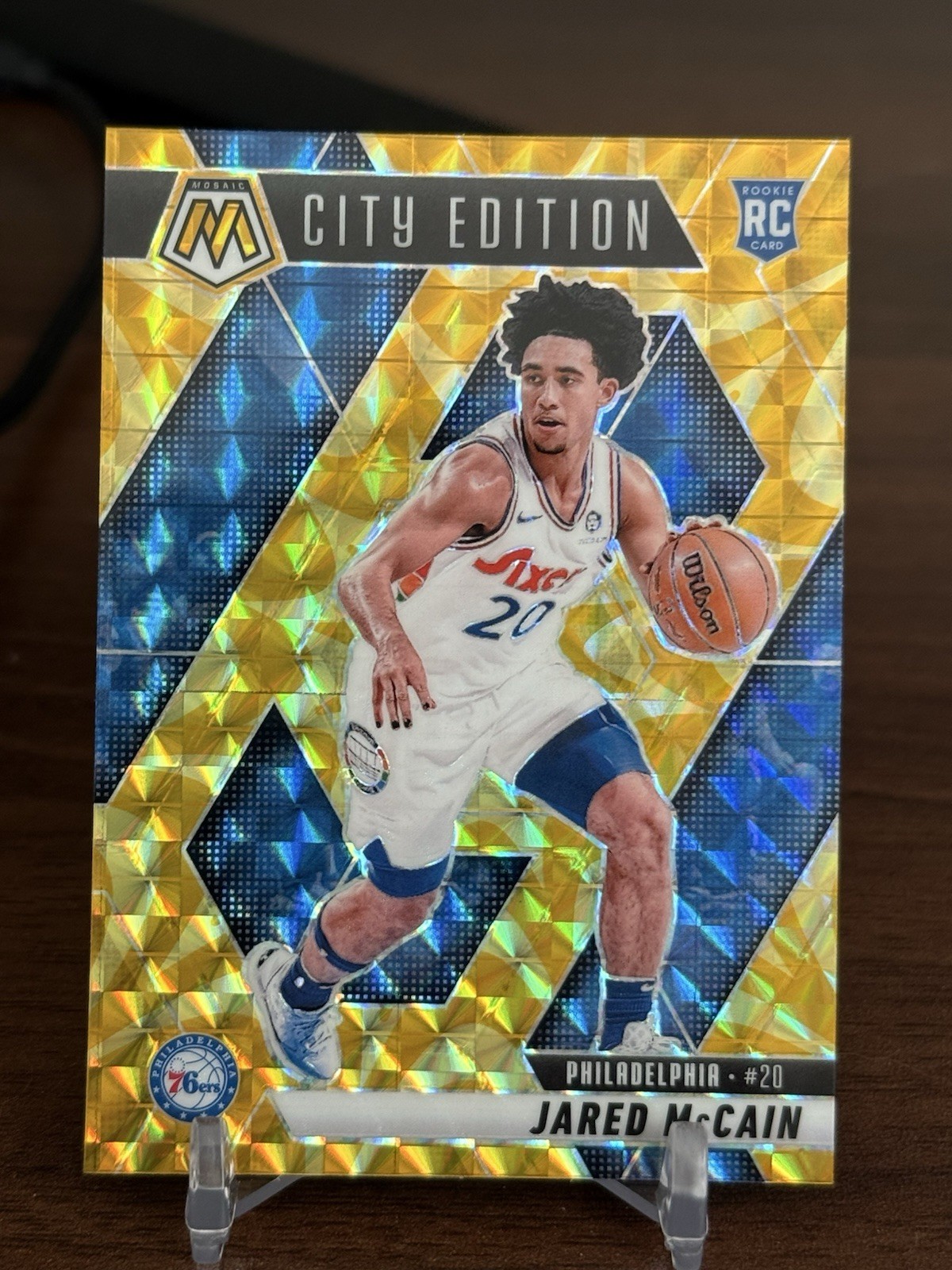 2024 Mosaic Basketball Jared McCain #277 RC Reactive Yellow Prizm City Edition