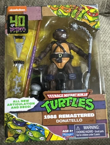 TMNT 40th Anniversary Donatello 1988 Remastered Playmates Figure New in Package