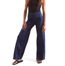 Free People We The Free Spotlight Wide Leg Jeans Dark Wash High Rise Womens 30