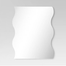 Room Essentials Frameless Wavy Wall Mirror 16 X 20 Inch Adhesive Hanging Strips