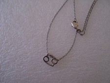 Cancer Astrological sign 12x9mm sterling silver necklace 20" DAD933