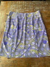 VTG Y2k 90s Esprit Women's Skirt Sz 11/12 Purple Olive Swiring Pattern Never Wor