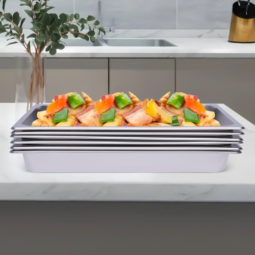 Edelstahl 6er Pack 2,5 Zoll Tiefe Restaurant Dampf Tisch Pfannen Gewerbe - Bild 1 von 15