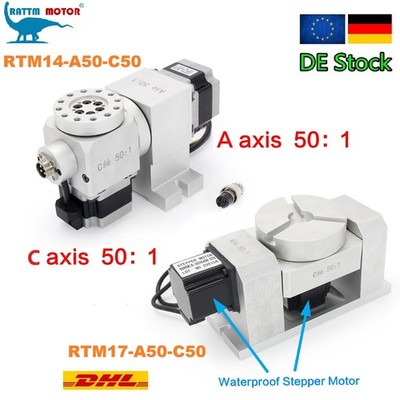 CNC 5th Rotary axis Harmonic Reducer A/C 4th Axis Dividing Head Speed Ratio 50:1