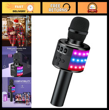 Wireless Karaoke Microphone for Kids  Adults - Bluetooth Singing Mic with Disco