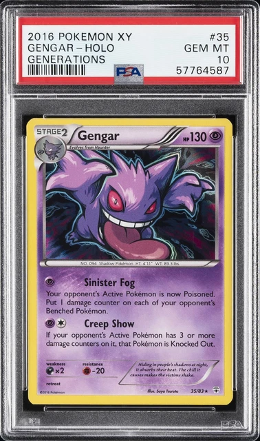 Pokemon Gengar Holo XY Generations 35/83 PSA 10 Gem Mint
