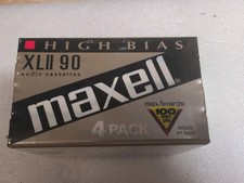 NEW 4 MAXELL XLII 90 Min High Bias Audio Cassette Tape SEALED