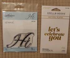 Spellbinders "Hi" Stamp SBS-202 And Hot Foil Plates " let's celebrate you" NIP
