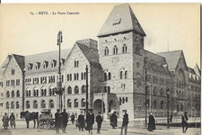CPA animée METZ - La Poste Centrale