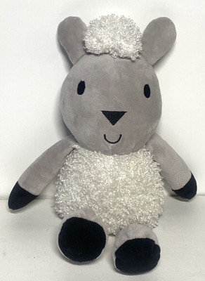Make Believe Ideas Lamb Sheep Plush 12  Curly Fluffy Gray White Snuggables
