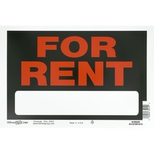 Hillman English Black For Rent Sign 8 in. H X 12 in. W 6-PACK 
