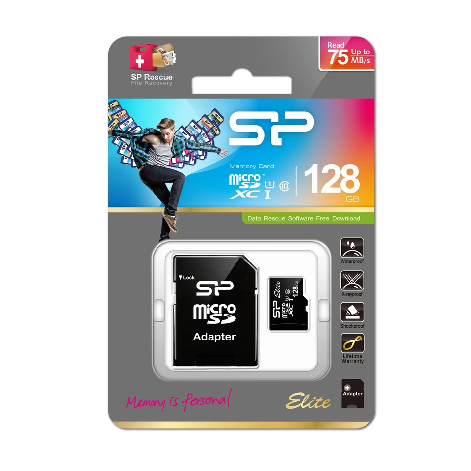 Silicon Power Elite, 128 GB, MicroSDXC, Klasse 10, UHS-I, 85 MB/s, Class 1 (U1) - Bild 2 von 2