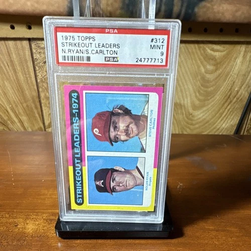 1975 Topps Strikeout Leaders Nolan Ryan Steve Carlton PSA 9 #312 MLB