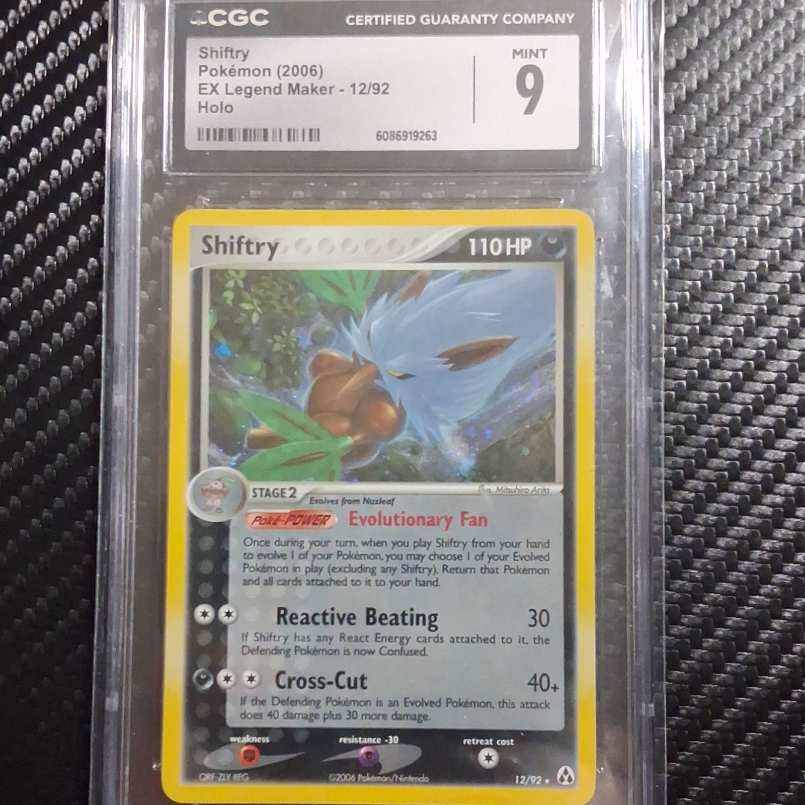 Pokémon TCG Shiftry Stage 2 Holo Rare Legend Maker 12/92 EN HP110 CGC 9