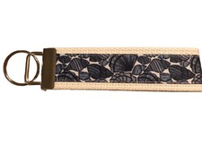 Blue  White Sea Shell Cotton Webbing Keychain/Keyfob/Wristlet