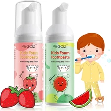 Foam Toothpaste Kids, Kids Mouthwash with Fruit Flavor - Toddler Toothpaste Age 